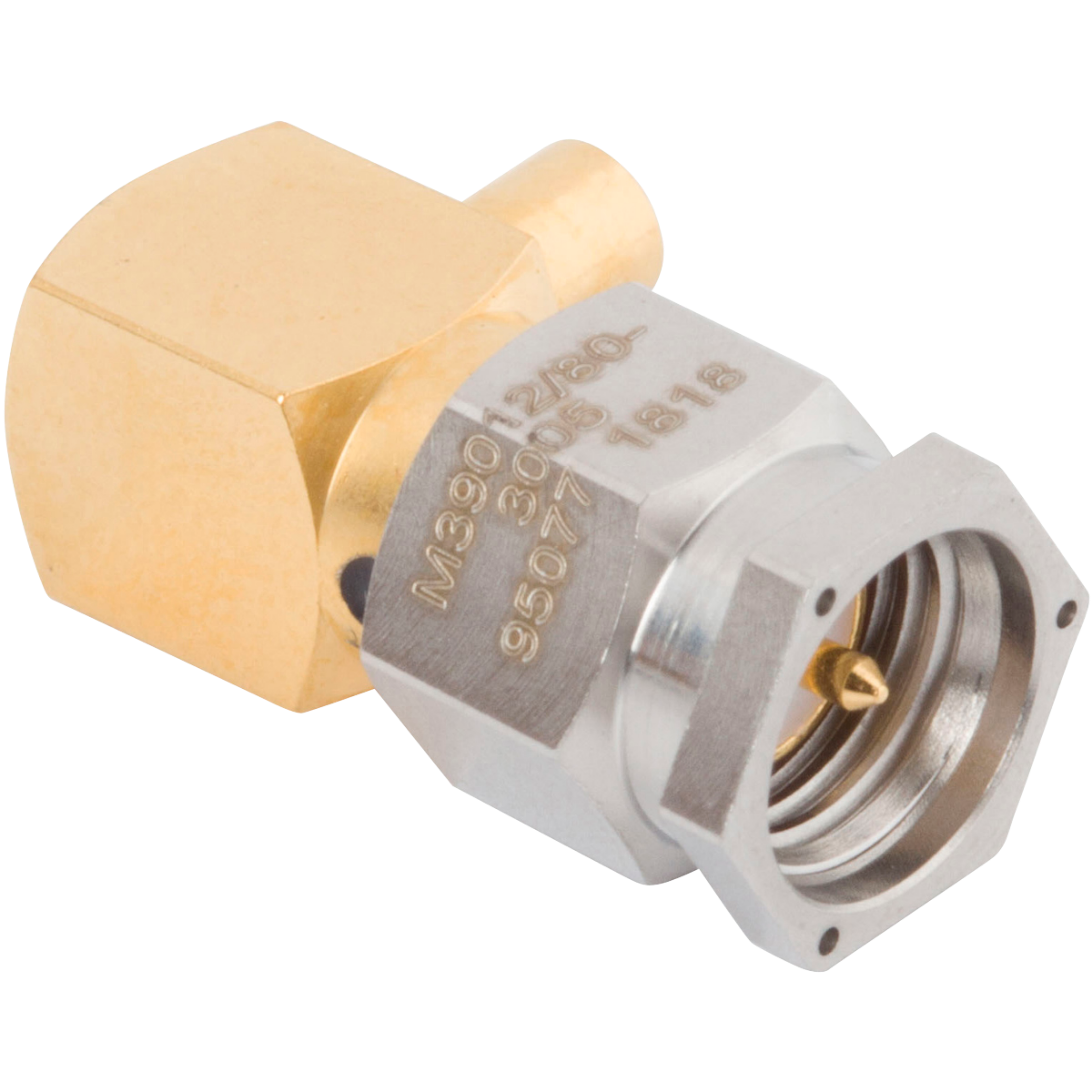 SMA Male Connector, Lockwire Holes, R/A for .085 Cable, M39012/80-3005