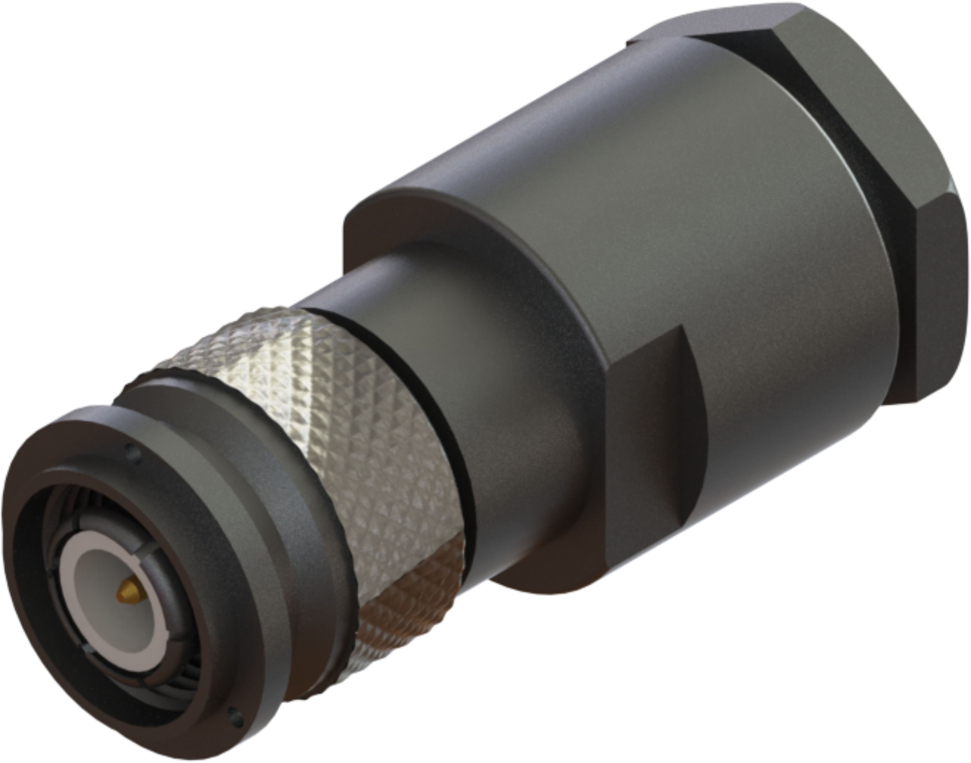 TNC Male Cable Connector, Lockwire Holes, for RG-214 Cable, M39012/26-0225