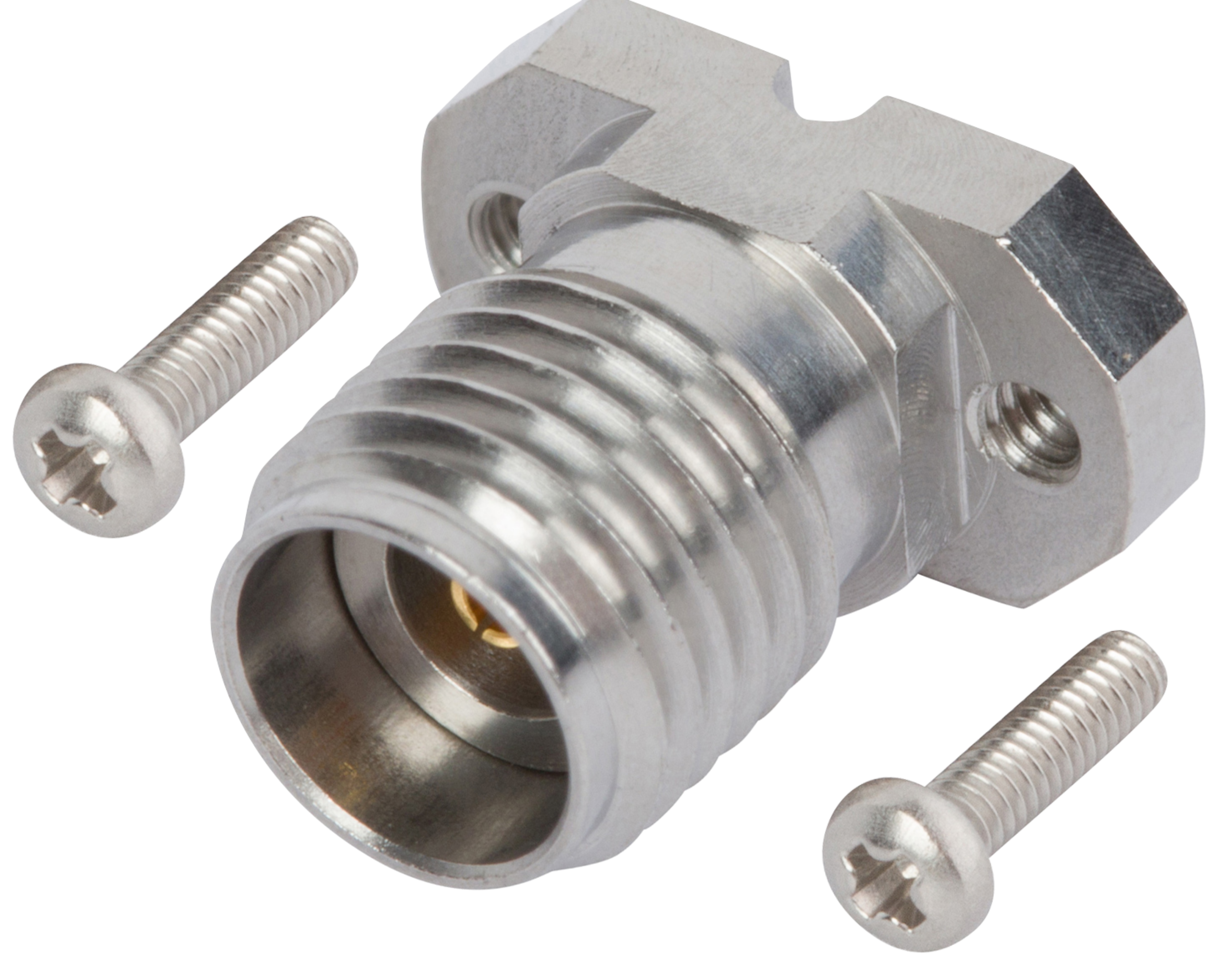 2.92mm Female Solderless LiteTouch PCB Connector, 2 Hole, with 4.76mm Screws (CPW / Microstrip), SF1521-60115-1S