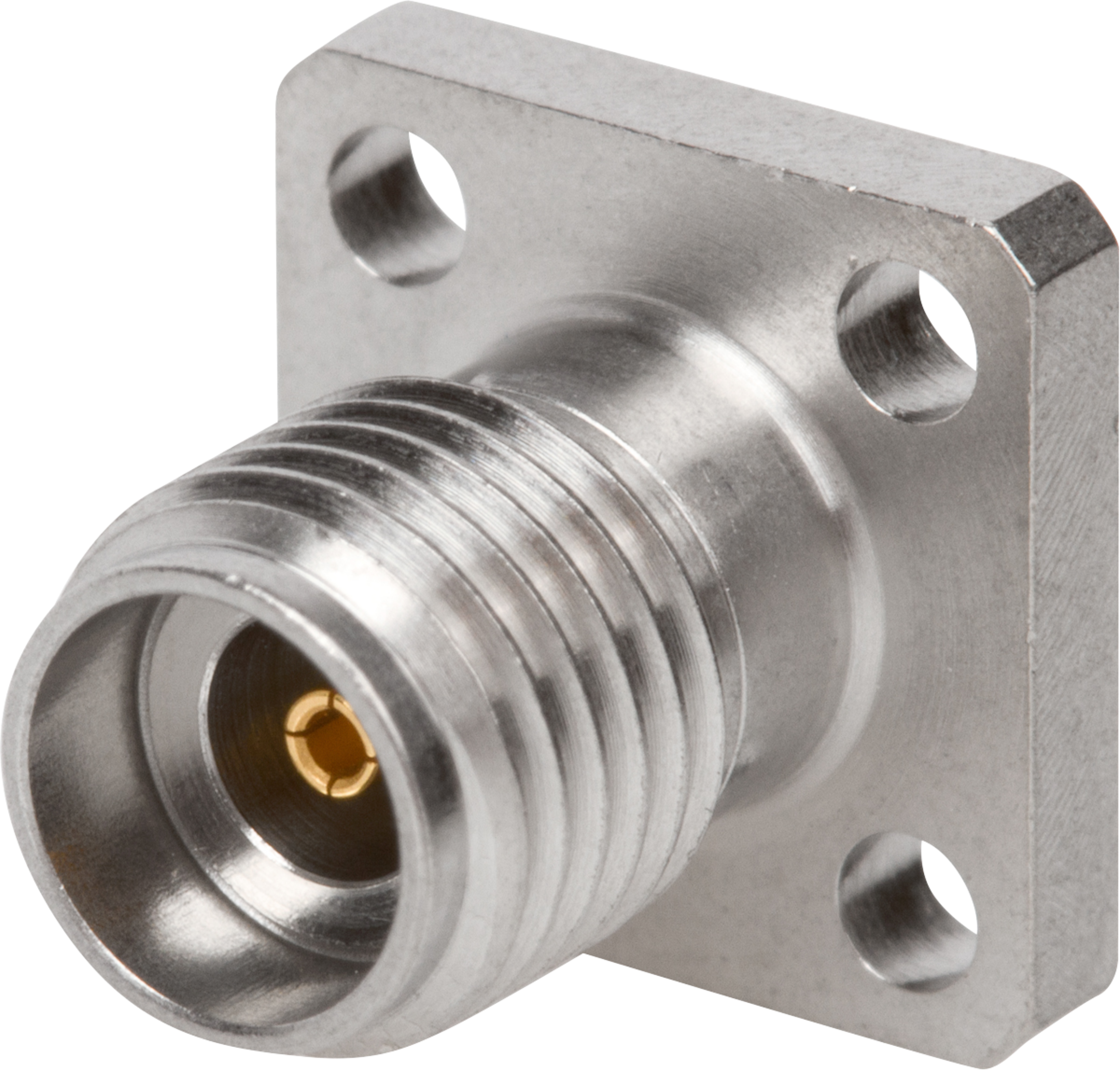 2.92mm Female Field Replaceable Flange Mount Connector, 4 Hole (Accepts Ø.012 Pin), 1521-60194