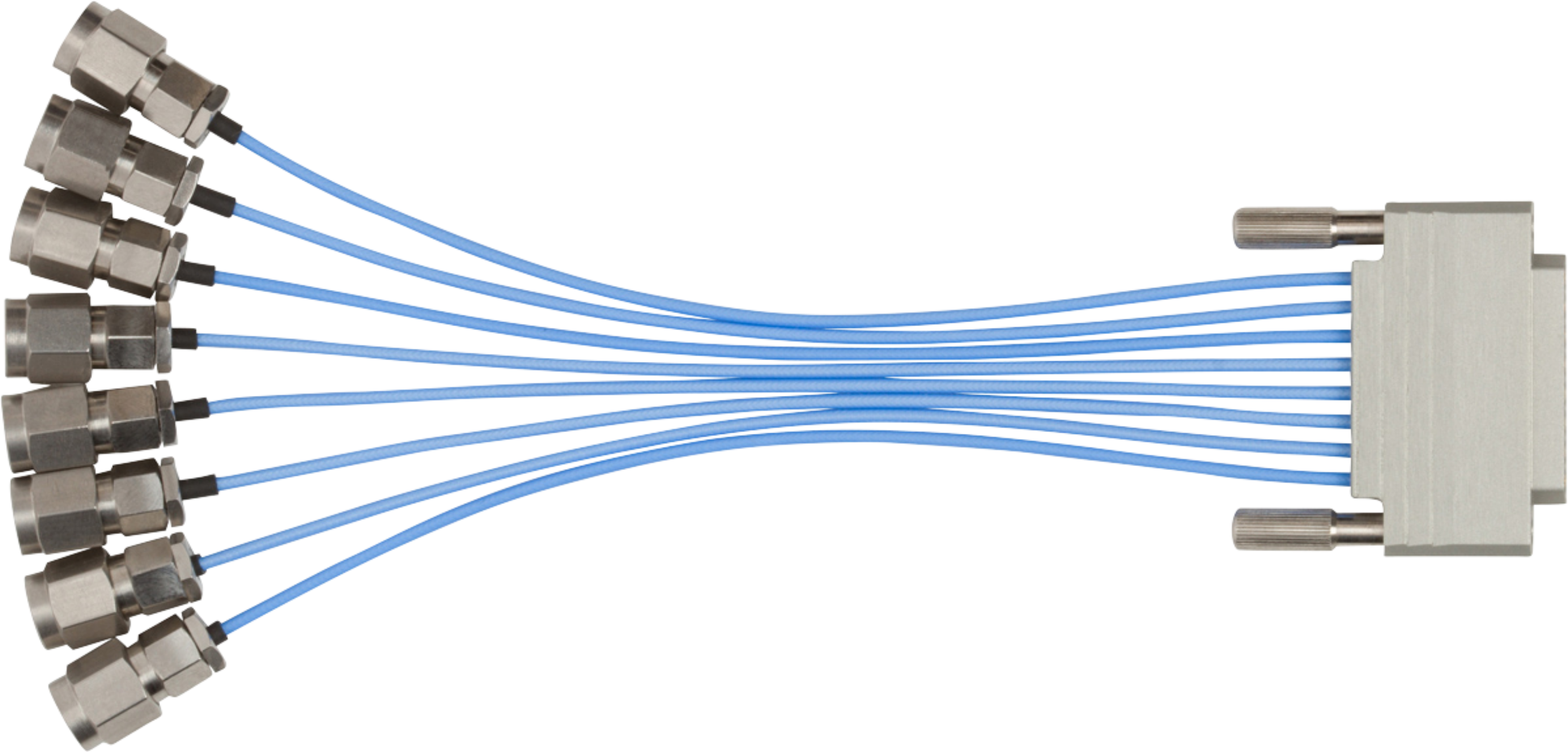 Mini-D RF Female to (8) 2.92mm Male 6" Cable Assemblies for .047 Cable, 7038-0211