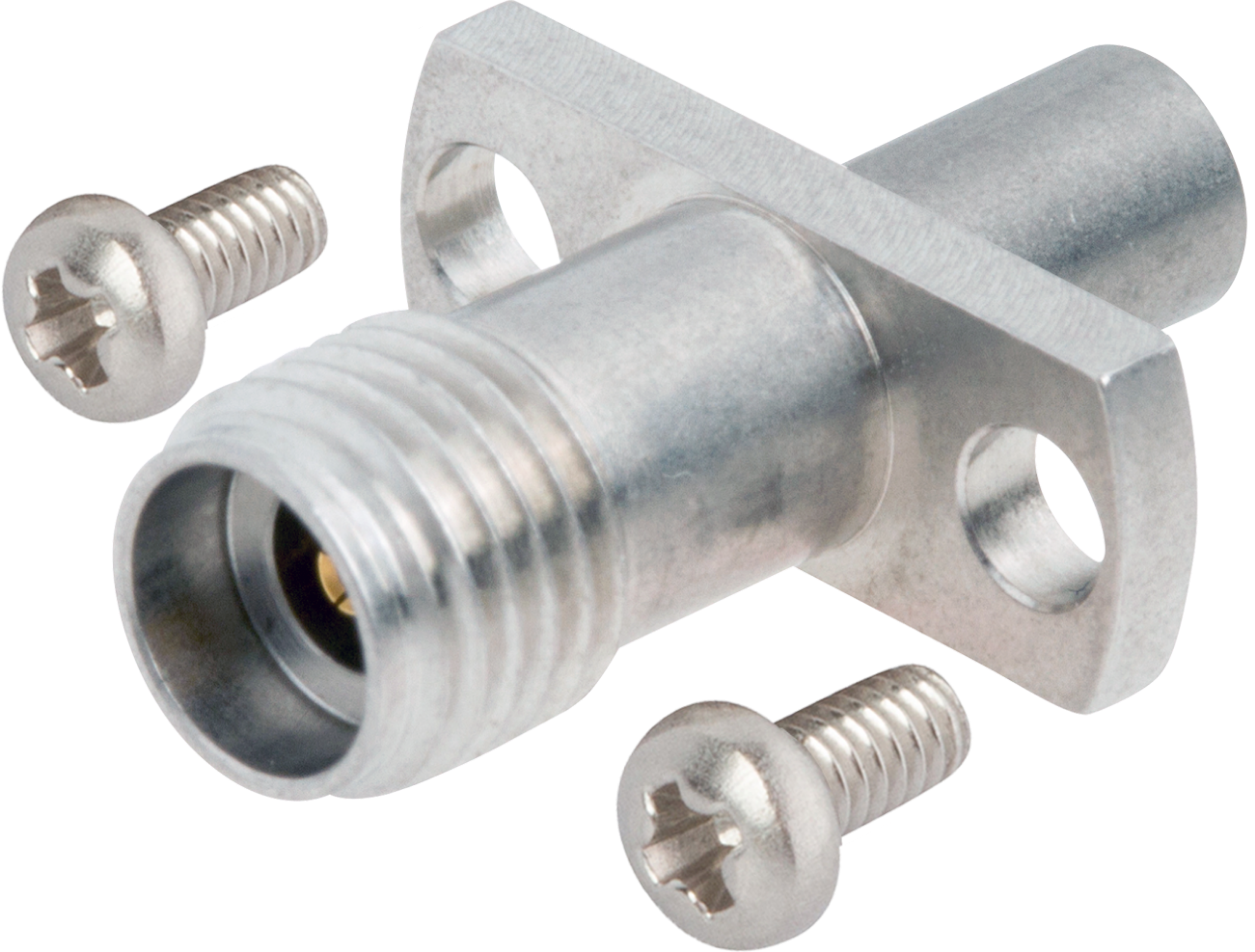 2.4mm Female to SMP Male, SB, Flange Mount Adapter, 2 Hole, with Screws, 1116-6094