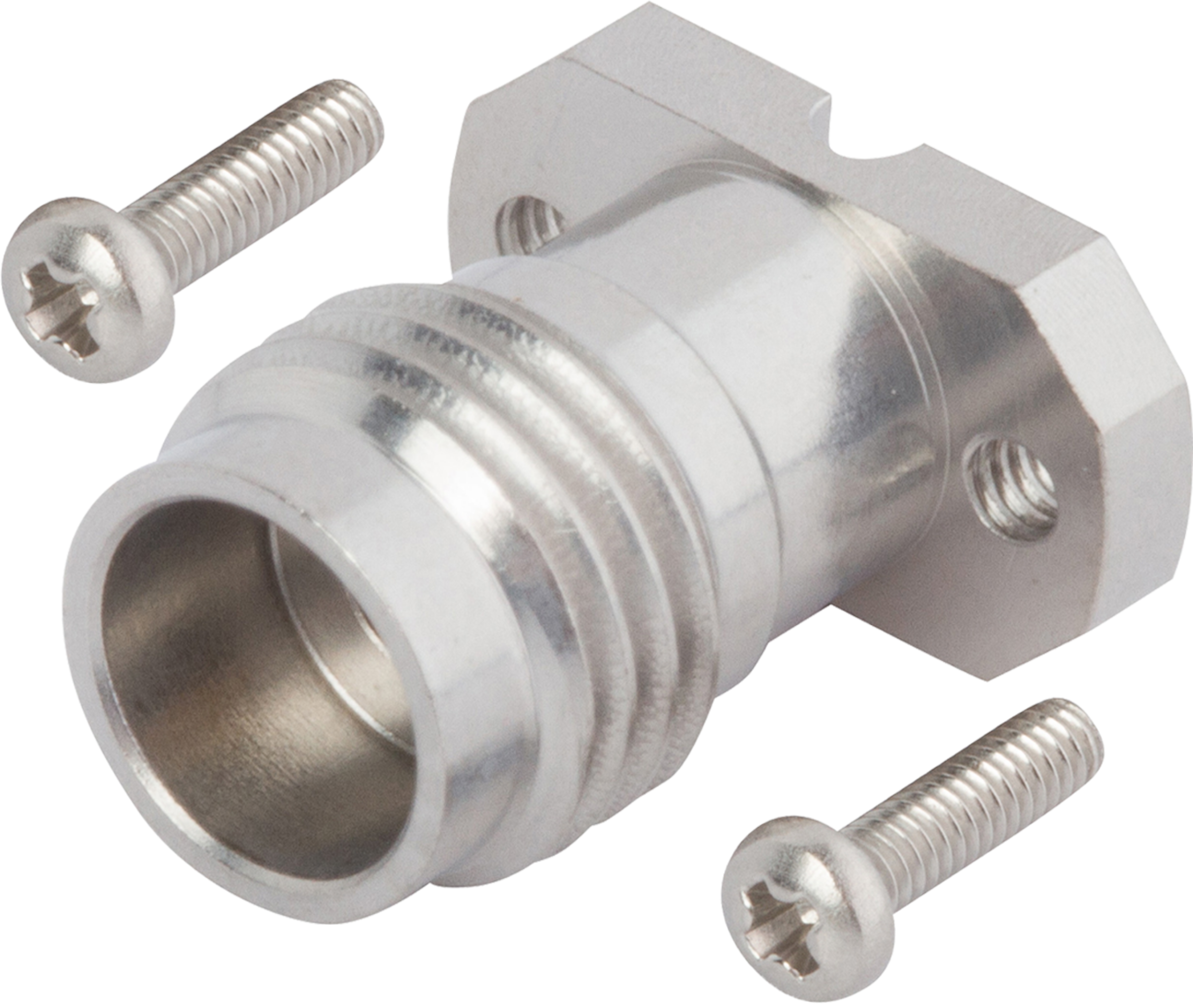 2.4mm Female Solderless PCB Compression Mount Connector, 2 Hole, with 6.35mm Screws (CPW / Microstrip), SF1621-60026-2S