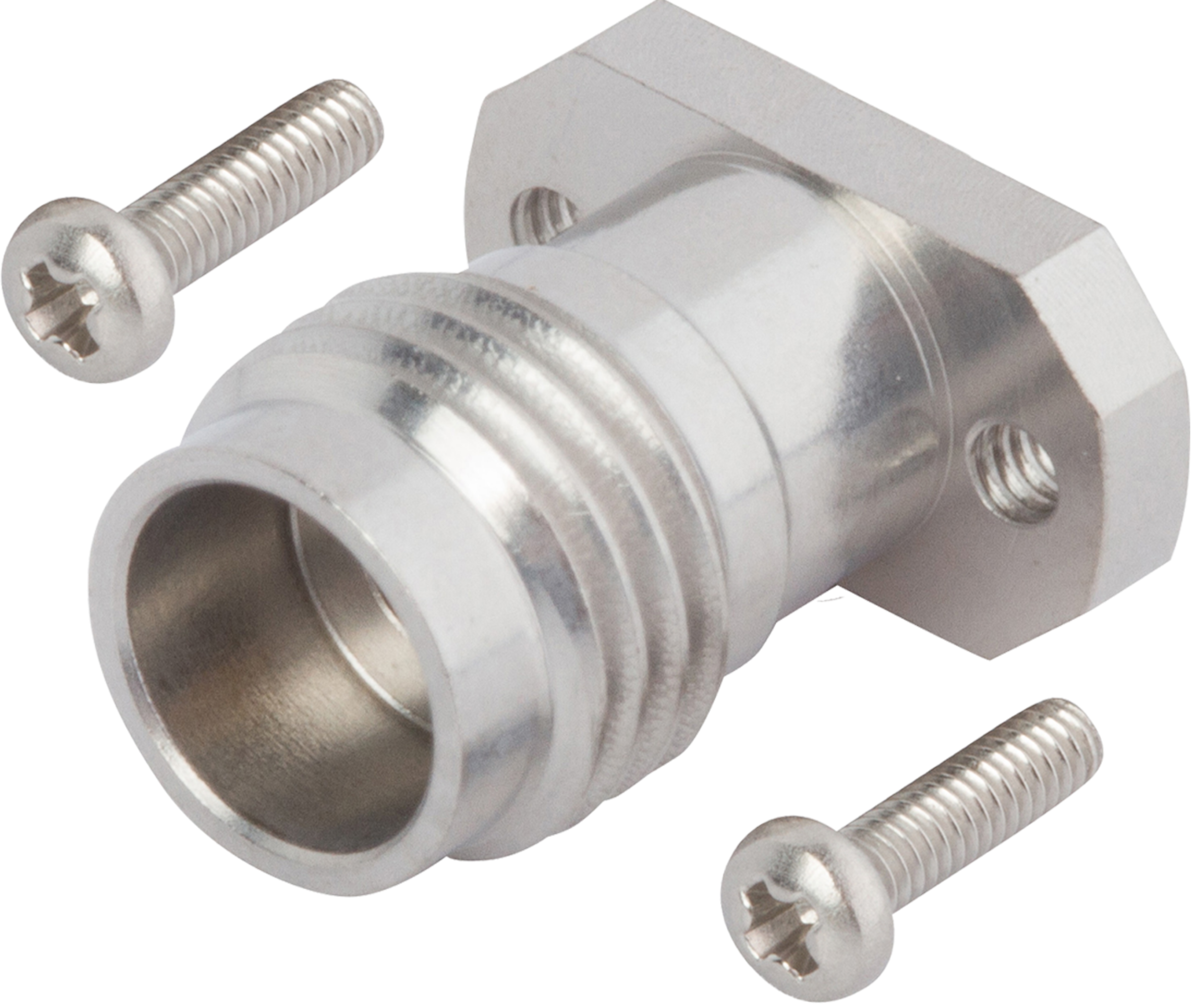 2.4mm Female Solderless PCB Compression Mount Connector, 2 Hole, with 4.76mm Screws (Stripline), SF1621-60029-1S