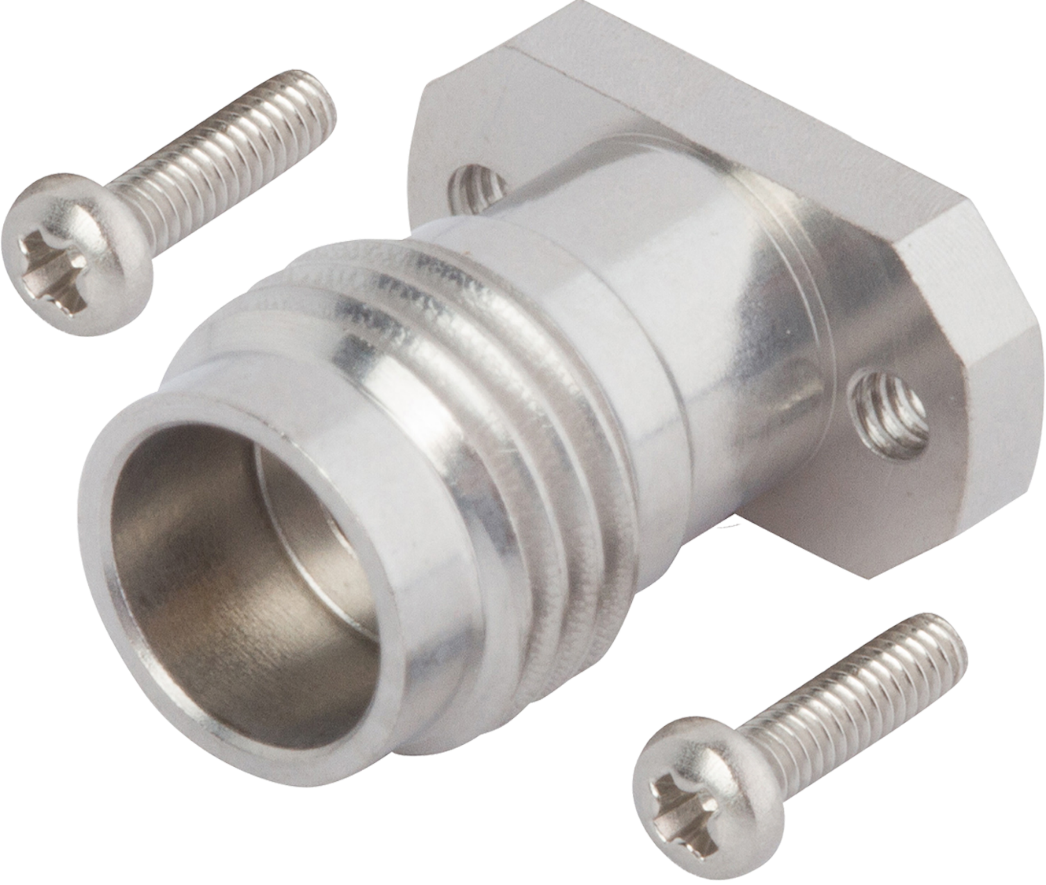 2.4mm Female Solderless PCB Compression Mount Connector, 2 Hole, with 4.76mm Screws (Stripline), SF1621-60029-1S