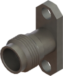 2.4mm Female Flange Mount Connector, 2 Hole (Accepts Ø.012 Pin), SF1621-60017