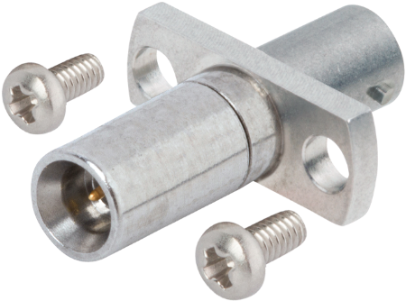 SMP Male QB to SMP Male, FD, Flange Mount Adapter, 2 Hole, with Screws, 1112-6237