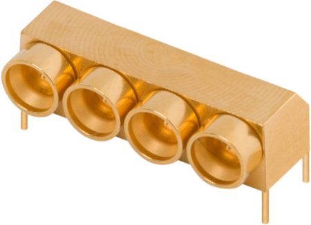 SMP Male R/A PCB Surface Mount Connector, 4 Port, FD, 9312-60038