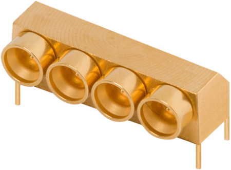 SMPM Male R/A PCB Surface Mount Connector, 4 Port, FD, 9312-60040