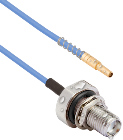 NanoRF Female VITA 67.3 Backplane Contact to SMA Female Bulkhead (IP67 Rated) 12" Cable Assembly for .047 Cable, 7083-0146