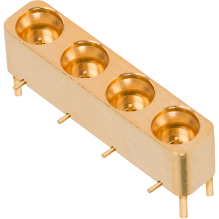 SMPM Male R/A Contact PCB Surface Mount Connector, 4 Port, SB, 3212-40049