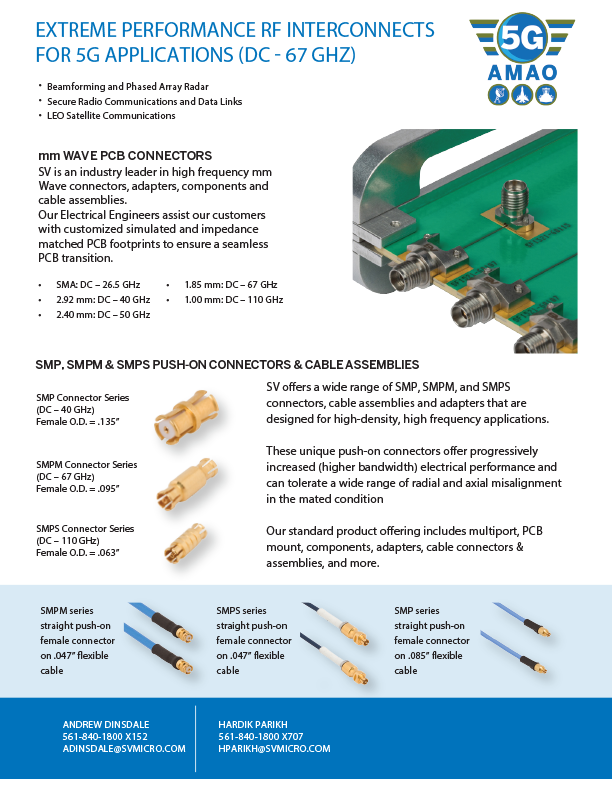 Extreme Performance RF Interconnects for 5G Extreme Performance RF Interconnects