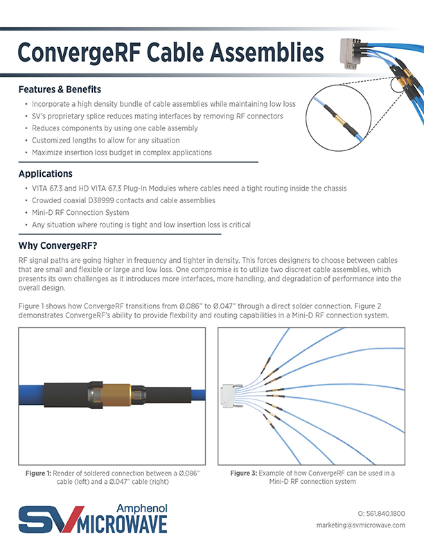 ConvergeRF Cable Assemblies ConvergeRF Cable Assemblies